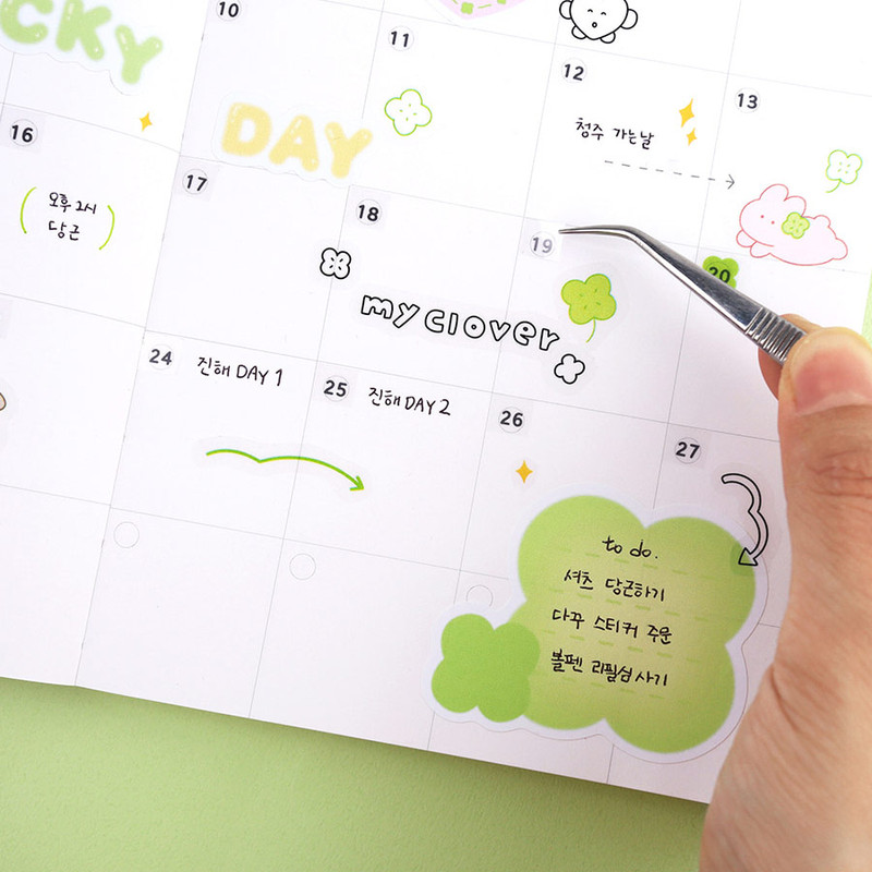 Usage example - Doodling Clover Deco Date Sticker Pack