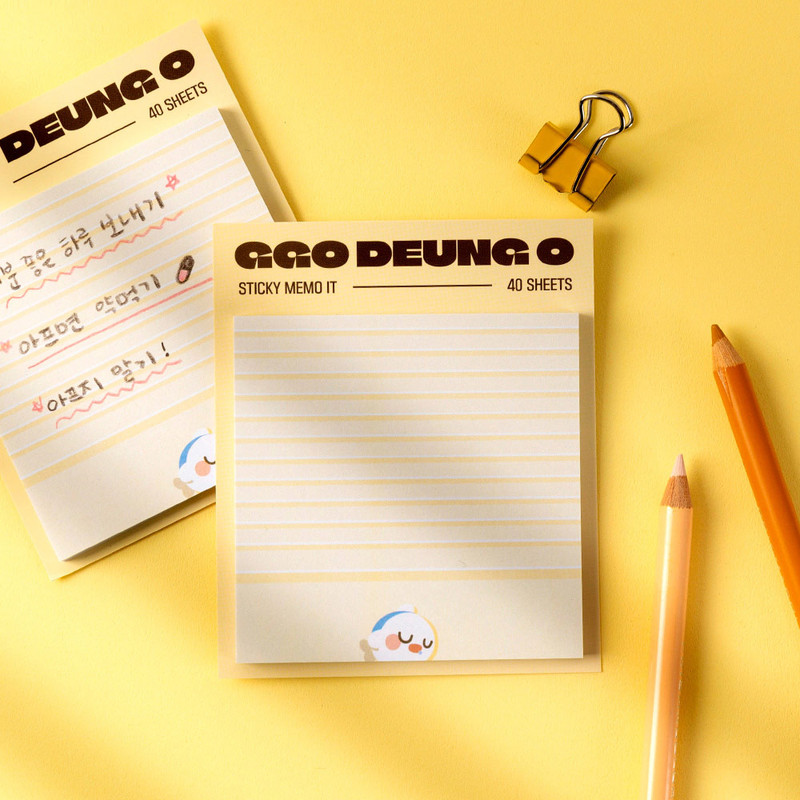 DESIGN IVY Sound Sleep Ggo Deung O Sticky Lined Memo Notepad DESIGN IVY Sound Sleep Ggo Deung O Sticky Lined Memo Notepad