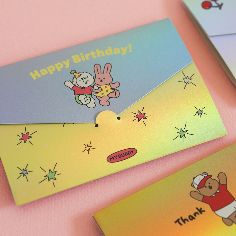 usage example of Dailylike My Buddy Hologram Tri-fold Card 01-04