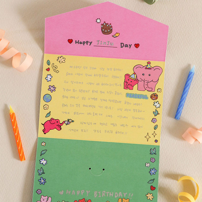 usage example of Dailylike Jelly Bear Hologram Tri-fold Card 01-04