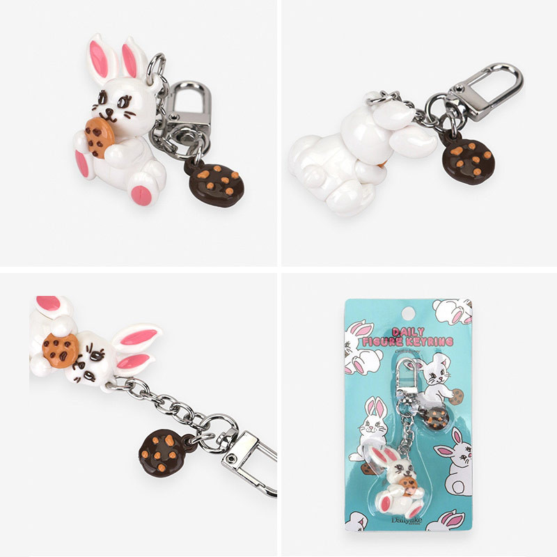 Detail of Dailylike Cookie Bunny Daily Keyring Keychain Detail of Dailylike Cookie Bunny Daily Keyring Keychain