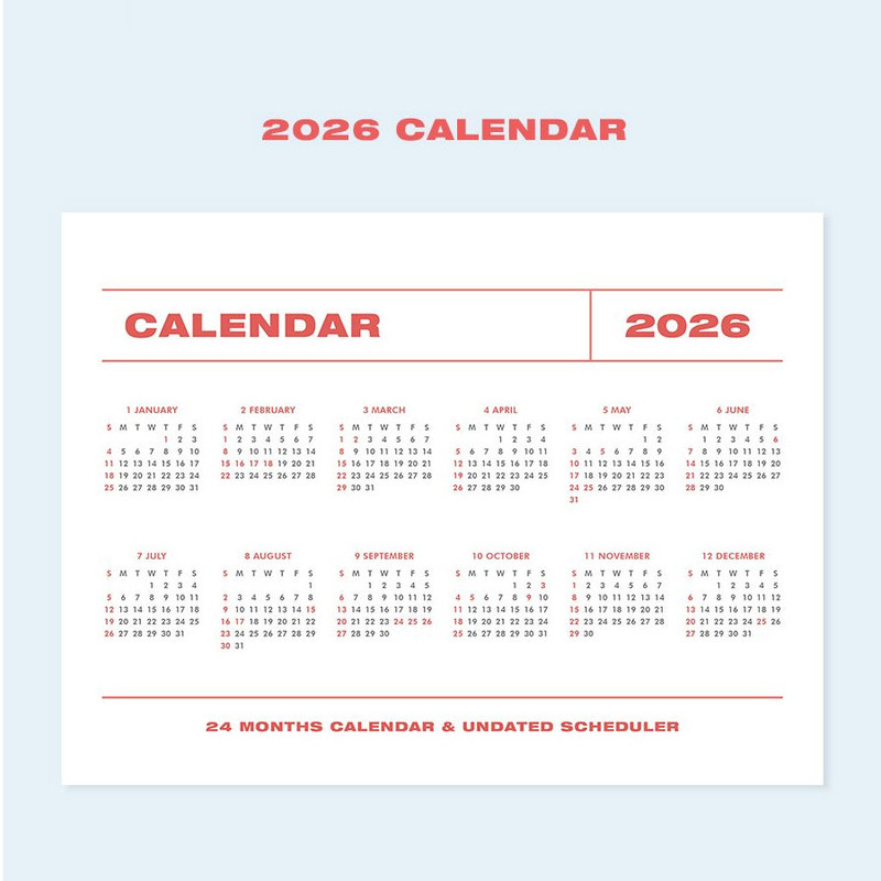 2026 yearly calendar - Indigo 2024-2025 Two Years Standing Monthly Desk Calendar