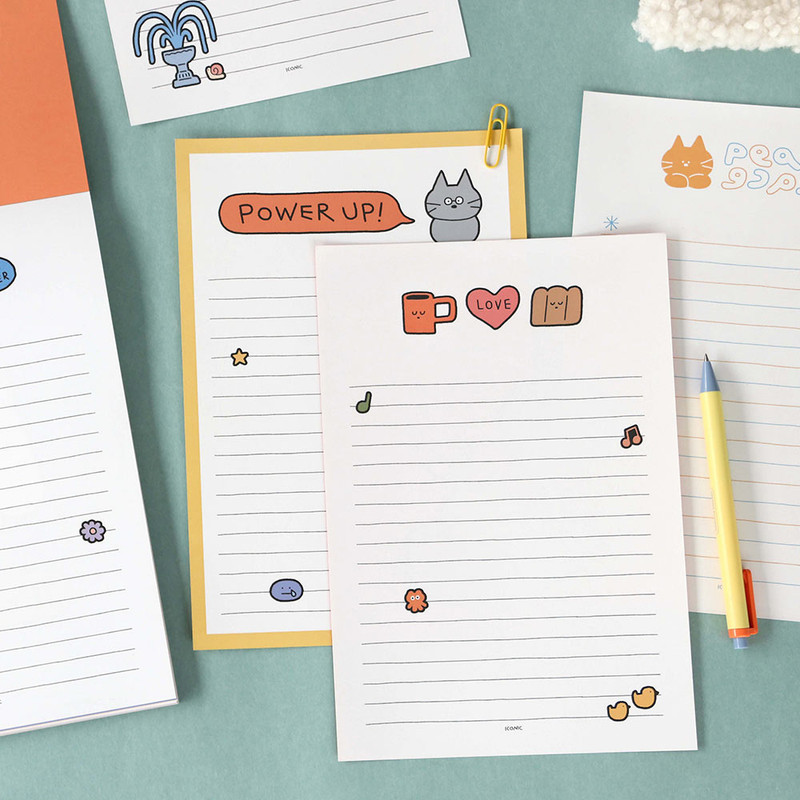 cream yellow - ICONIC Doodle B5 Letter Paper Pad 63 sheets cream yellow - ICONIC Doodle B5 Letter Paper Pad 63 sheets