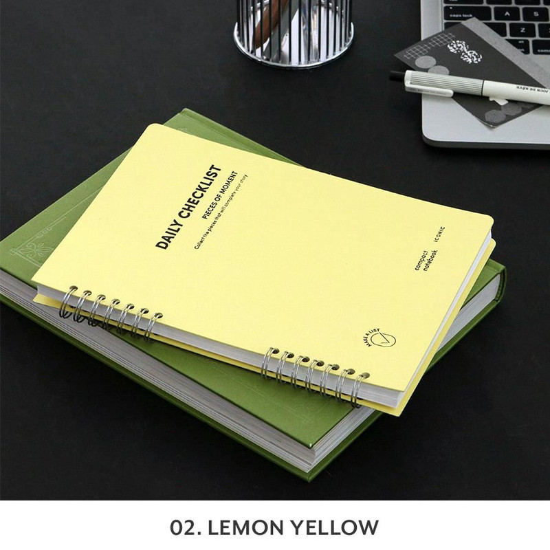 lemon yellow - ICONIC Daily A5 Checklist Undated Daily Planner lemon yellow - ICONIC Daily A5 Checklist Undated Daily Planner
