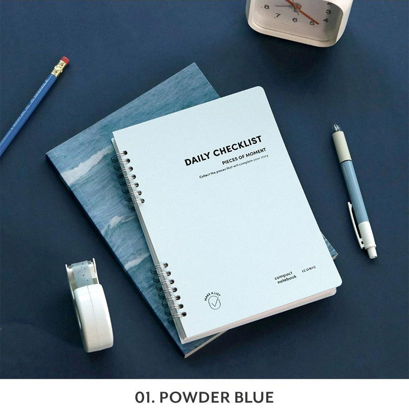 powder blue - ICONIC Daily A5 Checklist Undated Daily Planner powder blue - ICONIC Daily A5 Checklist Undated Daily Planner