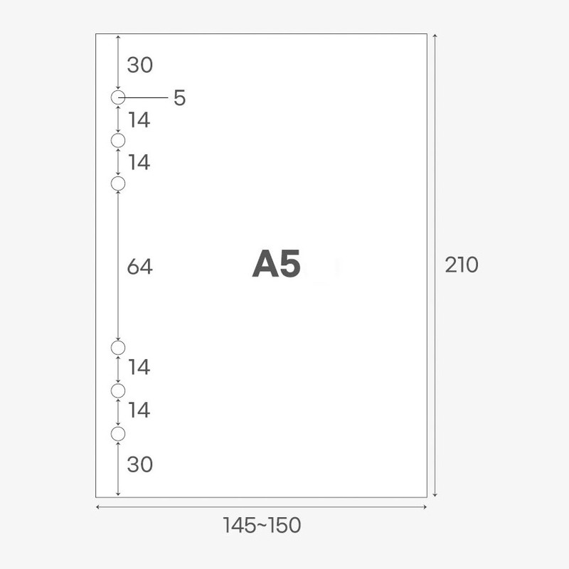 Fits 6-ring A5 refilled paper - ICONIC Record On A5 Hardcover 6-Ring Binder Cover