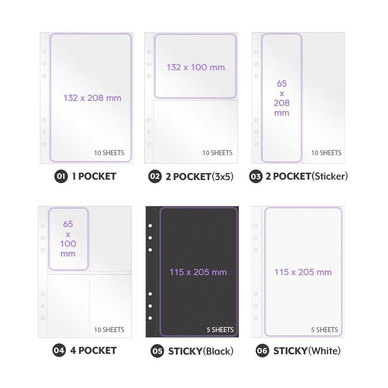 ICONIC Record On A5 6-Holes Album Sticker Storage Book Refills ICONIC Record On A5 6-Holes Album Sticker Storage Book Refills