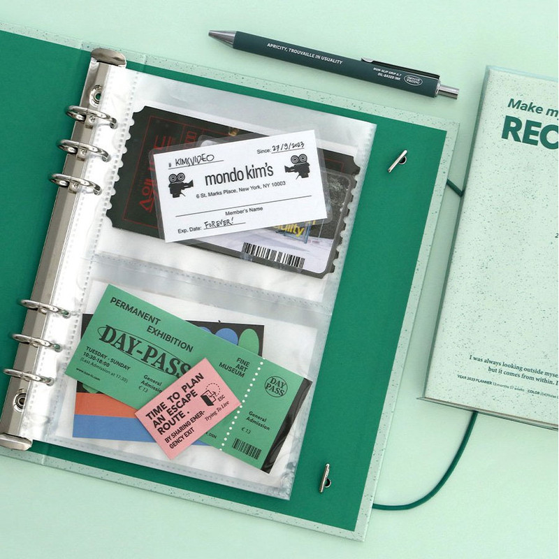 2 pockets(3X5) - ICONIC Record On A5 6-Holes Album Sticker Storage Book Refills 2 pockets(3X5) - ICONIC Record On A5 6-Holes Album Sticker Storage Book Refills
