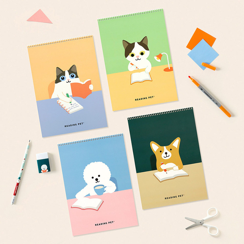 Bookfriends Reading Pet B5 Wire bound Drawing Blank Notebook Bookfriends Reading Pet B5 Wire bound Drawing Blank Notebook