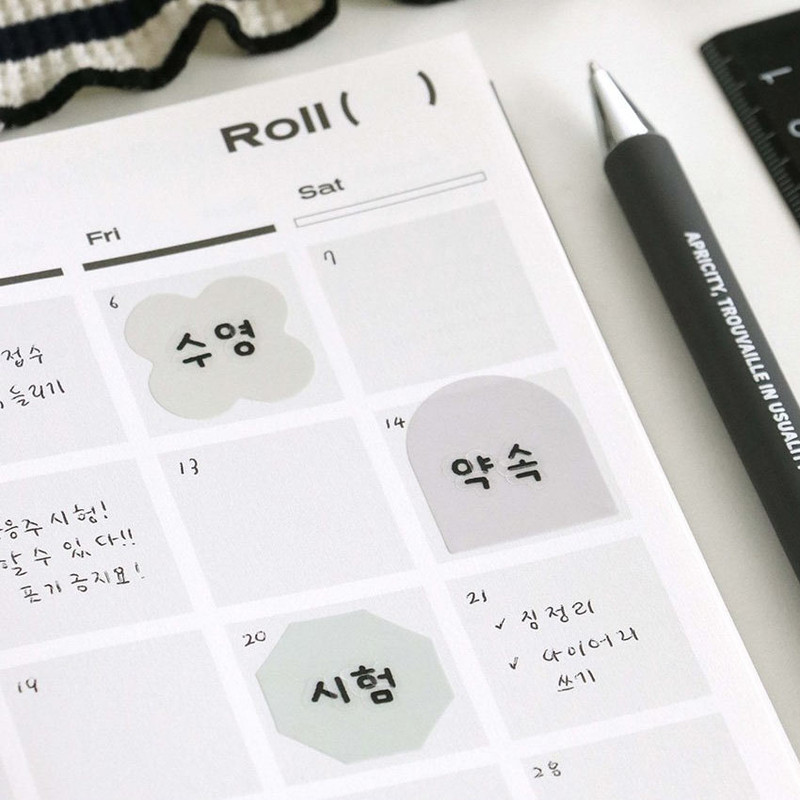 usage example of ICONIC Doodle Korean Hangeul Alphabet Clear Sticker Pack