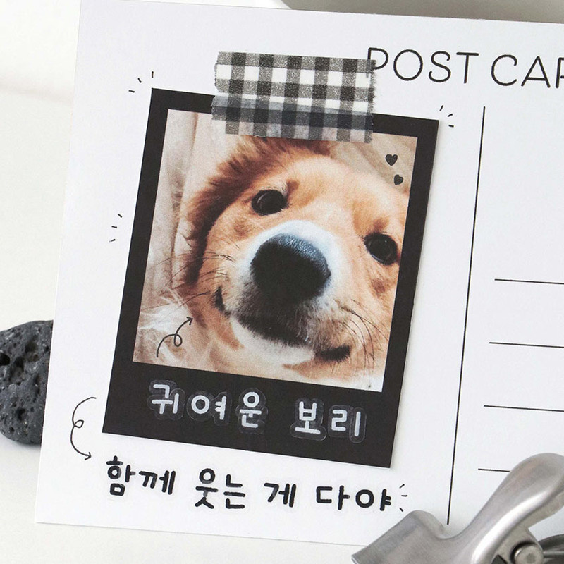 usage example of ICONIC Doodle Korean Hangeul Alphabet Clear Sticker Pack