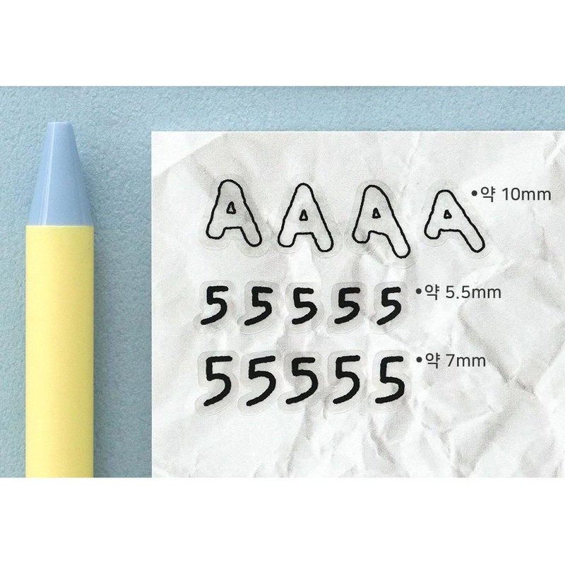 letter size - ICONIC Fluffy Alphabet Number Clear Sticker Pack letter size - ICONIC Fluffy Alphabet Number Clear Sticker Pack