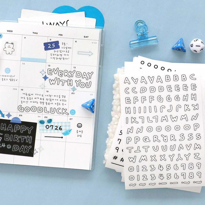 usage example of ICONIC Fluffy Alphabet Number Clear Sticker Pack usage example of ICONIC Fluffy Alphabet Number Clear Sticker Pack