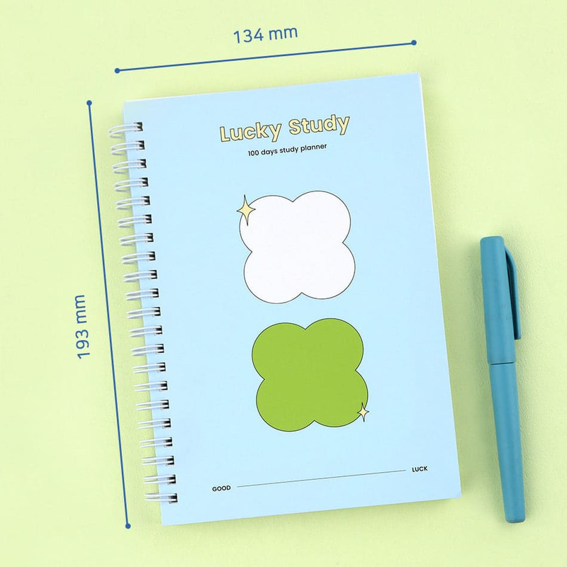 Size of Lucky 100days Dateless Daily Study Planner Size of Lucky 100days Dateless Daily Study Planner
