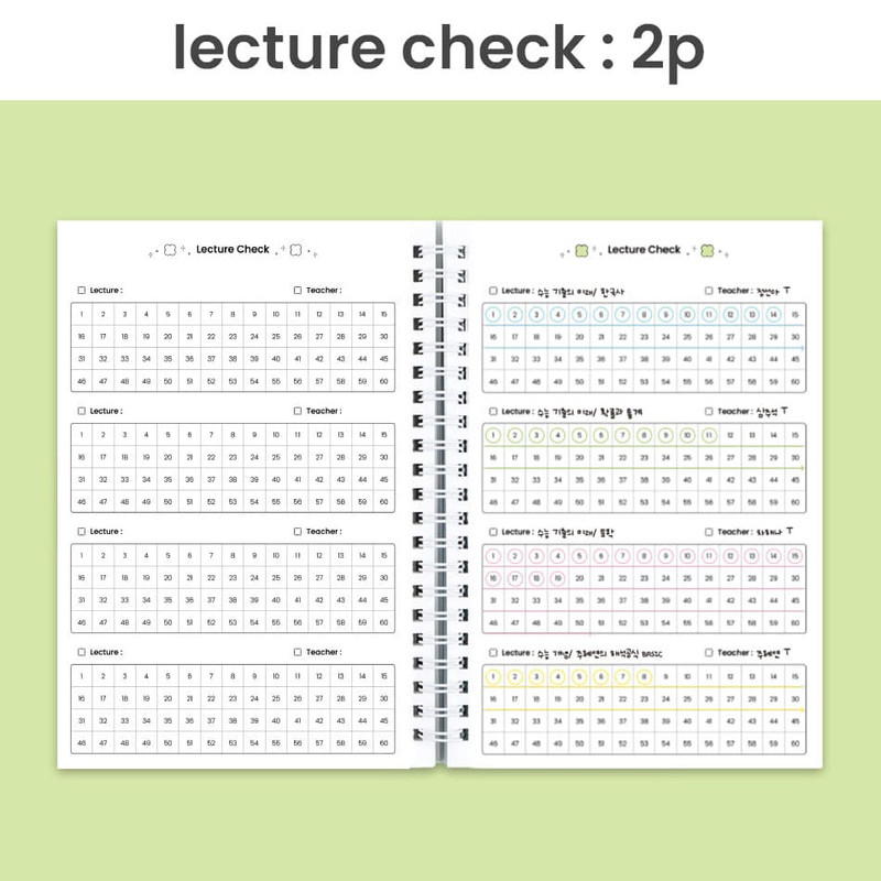 Lecture check - Lucky 100days Dateless Daily Study Planner Lecture check - Lucky 100days Dateless Daily Study Planner