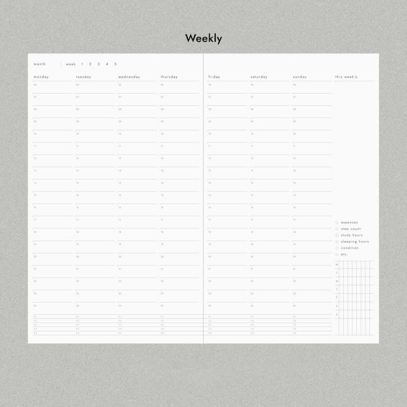 Sequence To Sequence Dateless Weekly Planner