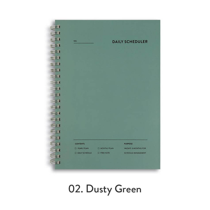 02 dusty green - Dash And Dot 146 Days A5 Undated Daily Planner Scheduler