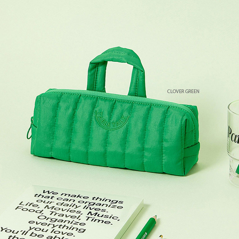 clover green - Antenna Shop Table Talk Padding Zipper Pen Pouch
