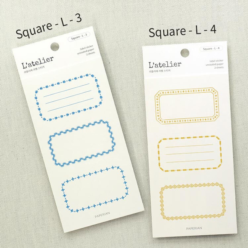 Square - Latelier Paper Label Stickers