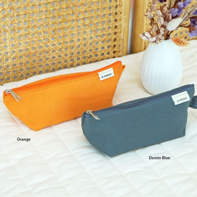 Orange, Denim Blue - Canvas Standard Zipper Pencil Case V2 Orange, Denim Blue - Canvas Standard Zipper Pencil Case V2