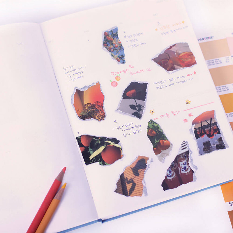 usage example of APPREE Orange Memory Mood Sticker Pack usage example of APPREE Orange Memory Mood Sticker Pack