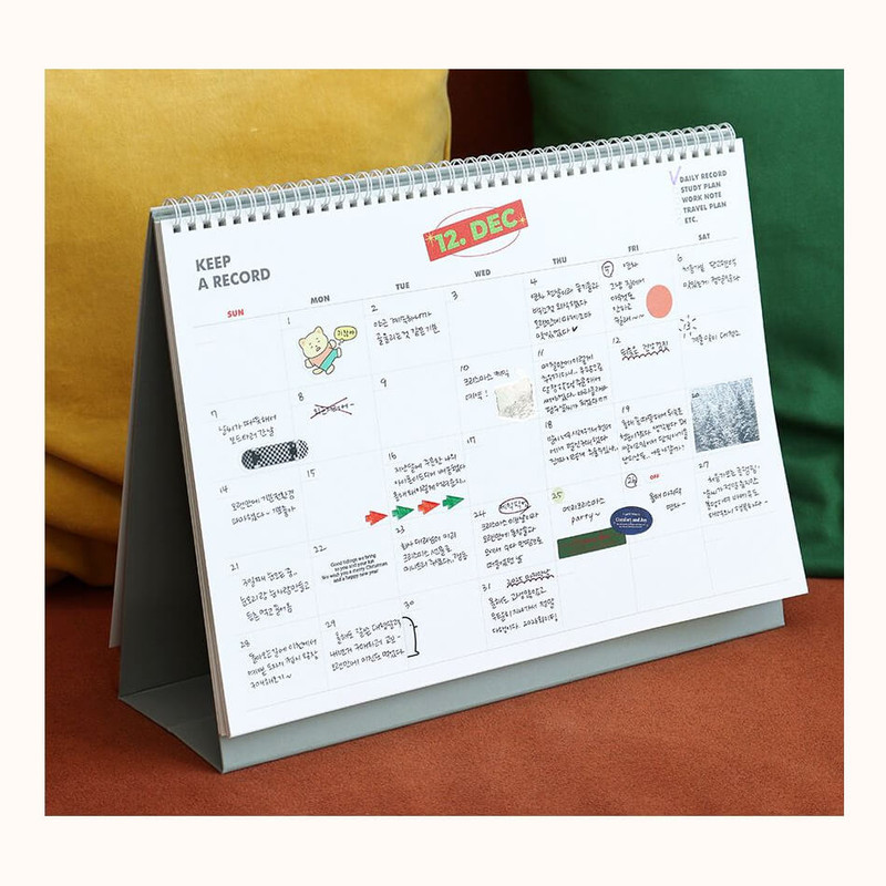 back undated calendar - Indigo 2024-2025 Two Years B4 Standing Monthly Desk Calendar