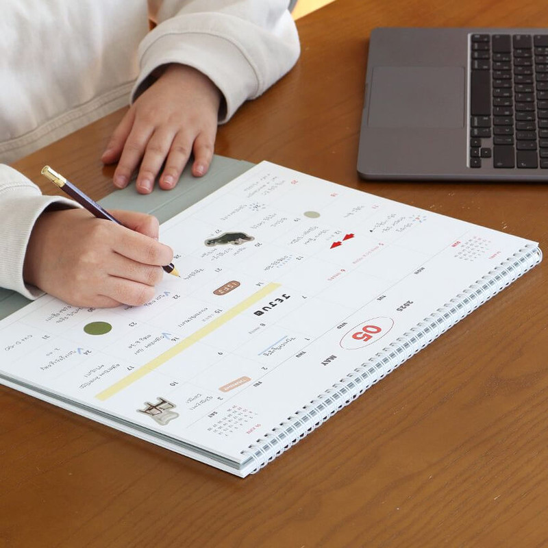 usage example of Indigo 2024-2025 Two Years B4 Standing Monthly Desk Calendar