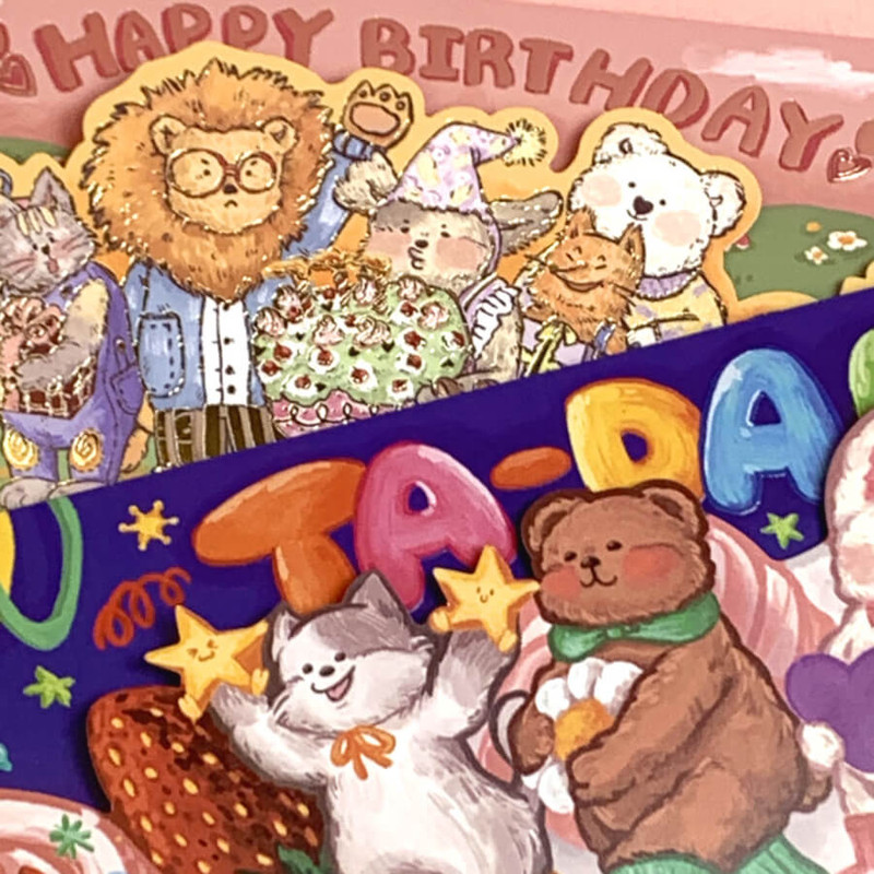 cute illustration - DWON Congratulation Tri-fold Card Set cute illustration - DWON Congratulation Tri-fold Card Set