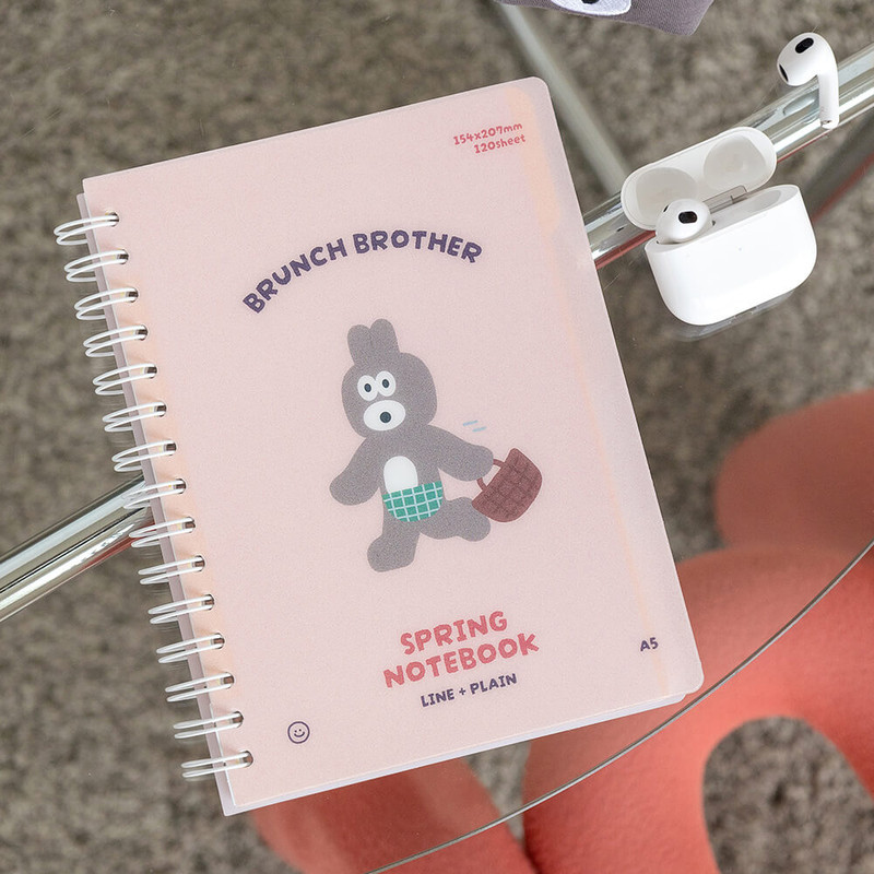 puppy - Romane Brunch Brother A5 PP Cover Lined Blank Notebook