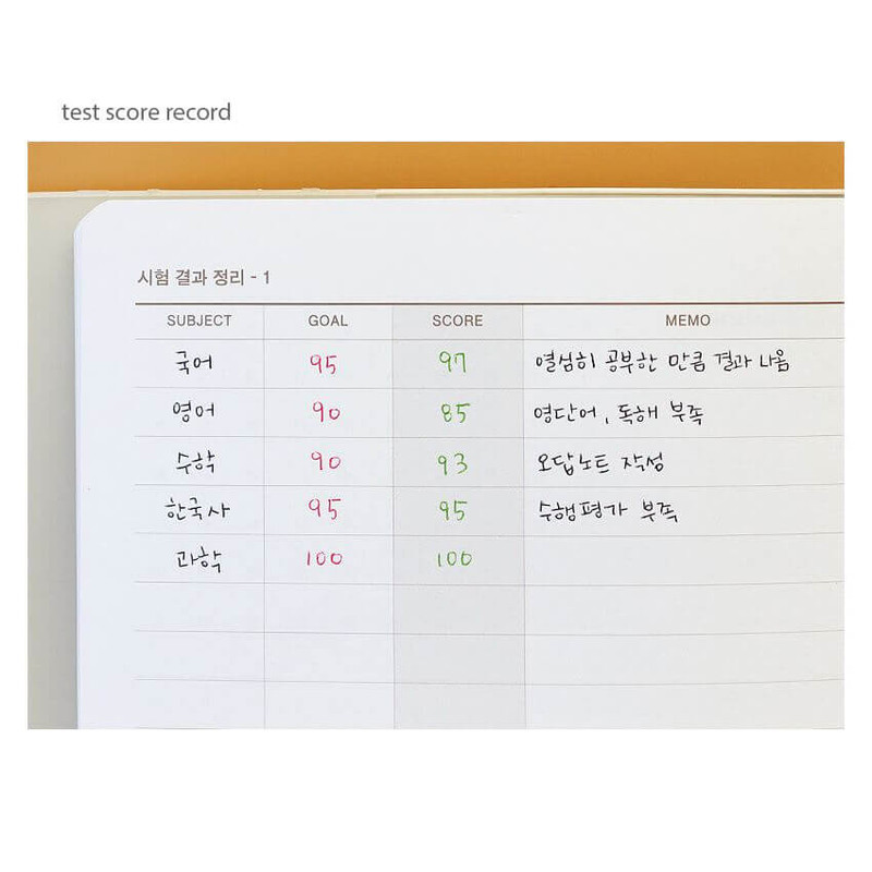 test score record - Indigo Time Checker 6 Months Study Planner