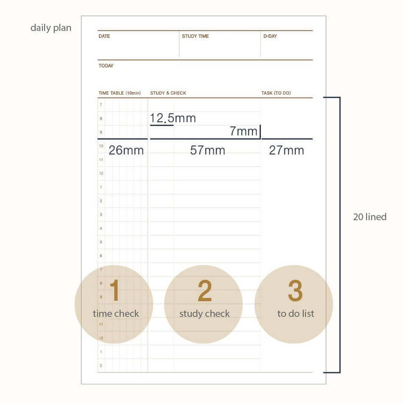 daily plan - Indigo Time Checker 6 Months Study Planner