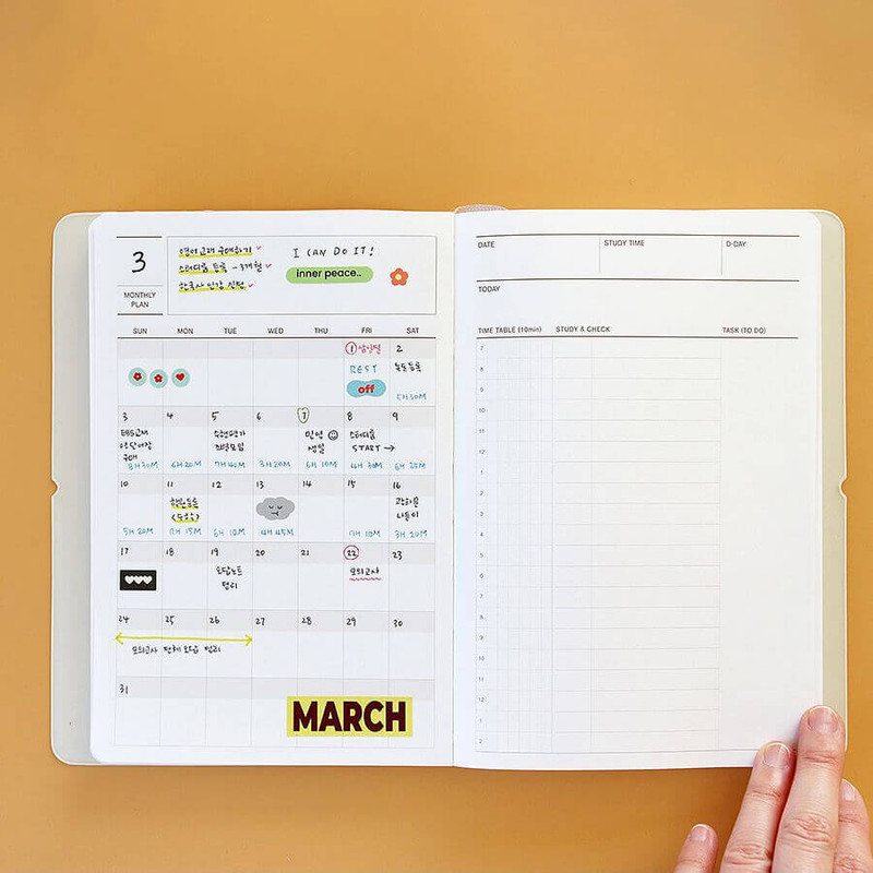 monthly plan - Indigo Time Checker 6 Months Study Planner