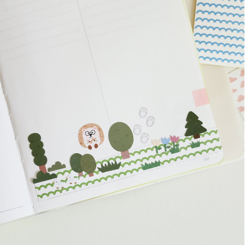 usage example of Bonne Journee Ddori House Pattern Paper Sticker Pack