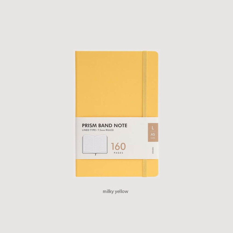 milky yellow - Indigo Prism A5 Band 160 Lined Noteboook milky yellow - Indigo Prism A5 Band 160 Lined Noteboook