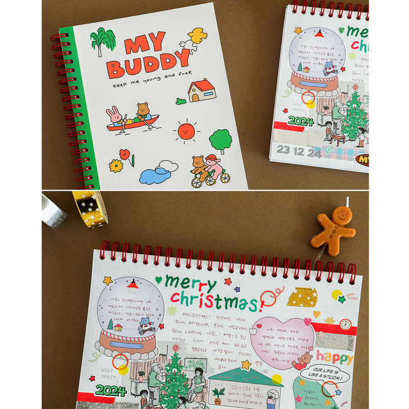 usage example of Dailylike My Buddy Green Day A5 Grid Notebook