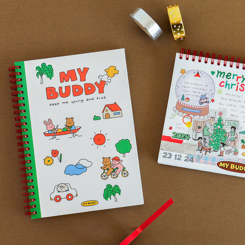 Dailylike My Buddy Green Day A5 Grid Notebook