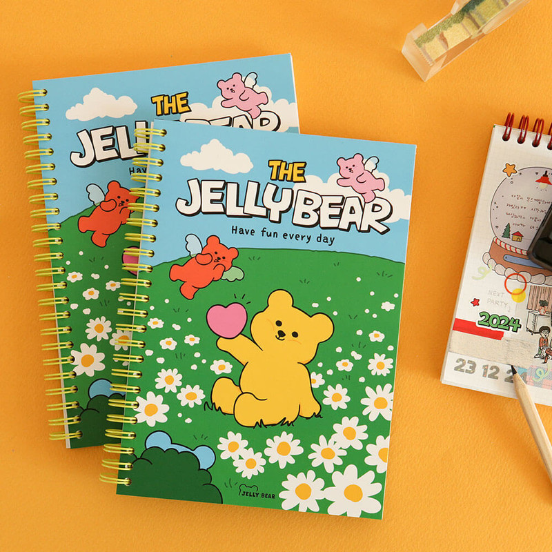 Jelly Bear Flower A5 Grid Notebook