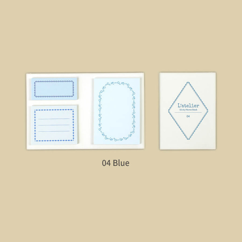 blue - Paperian L'atelier Sticky Memo Notepad Set blue - Paperian L'atelier Sticky Memo Notepad Set