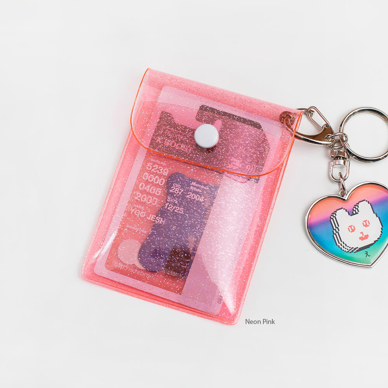 neon pink - 2nul Button Card Photo Case  neon pink - 2nul Button Card Photo Case