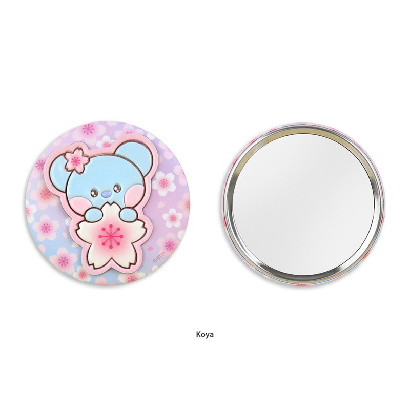 Koya - BT21 Leather Patch Round Compact Mirror