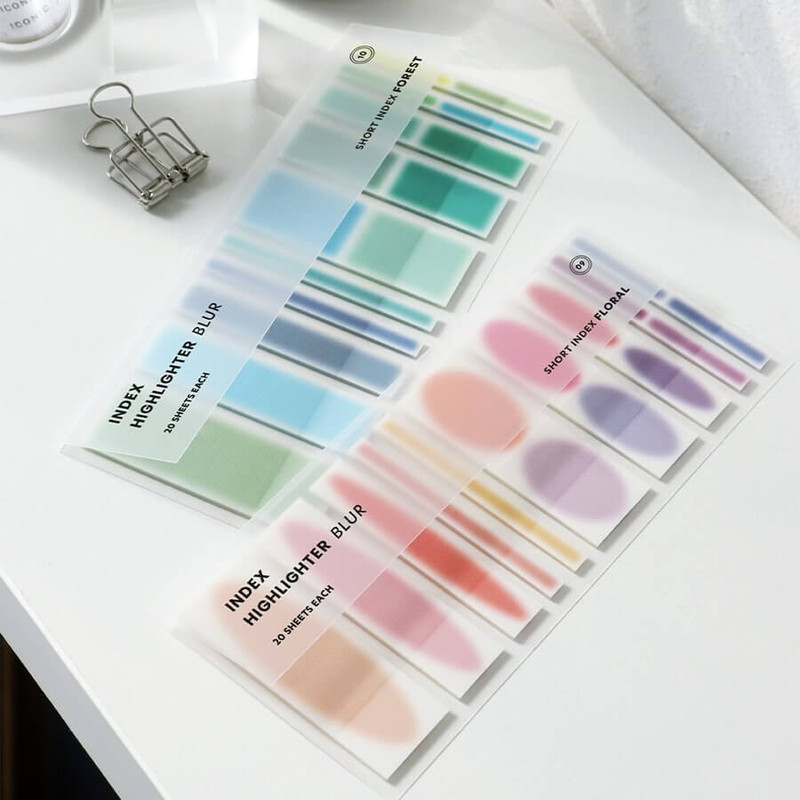 Iconic Blur Sticky Index Short Highlighter Note Set Iconic Blur Sticky Index Short Highlighter Note Set