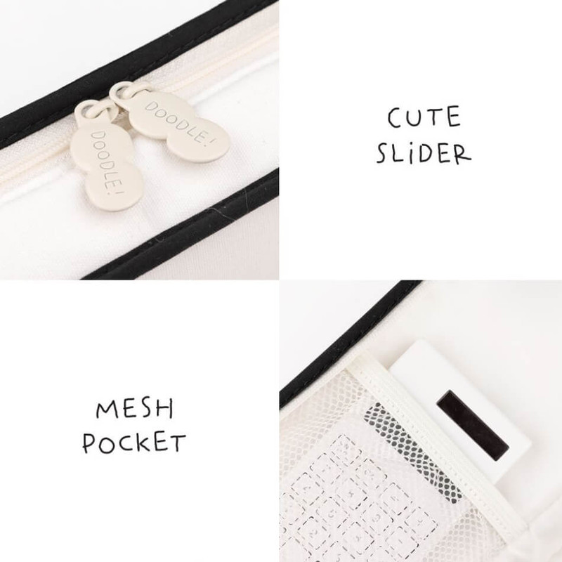 detail of Kakao Friends Doodle Doodle Fabric Zipper Pencil case detail of Kakao Friends Doodle Doodle Fabric Zipper Pencil case