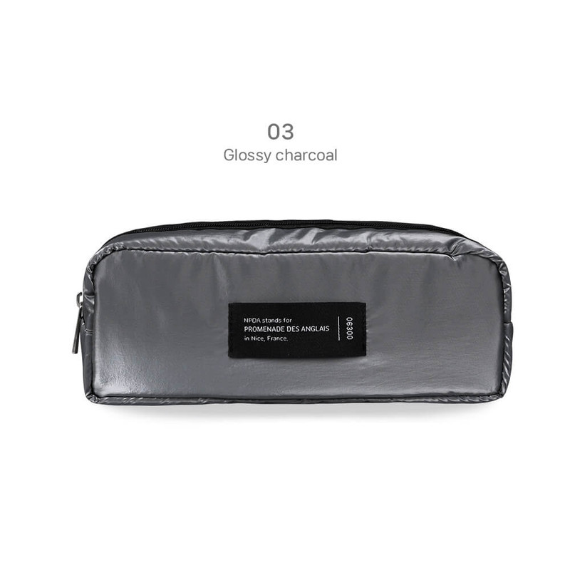 glossy charcoal - Wanna This NPDA Zipper Pencil Case Pouch