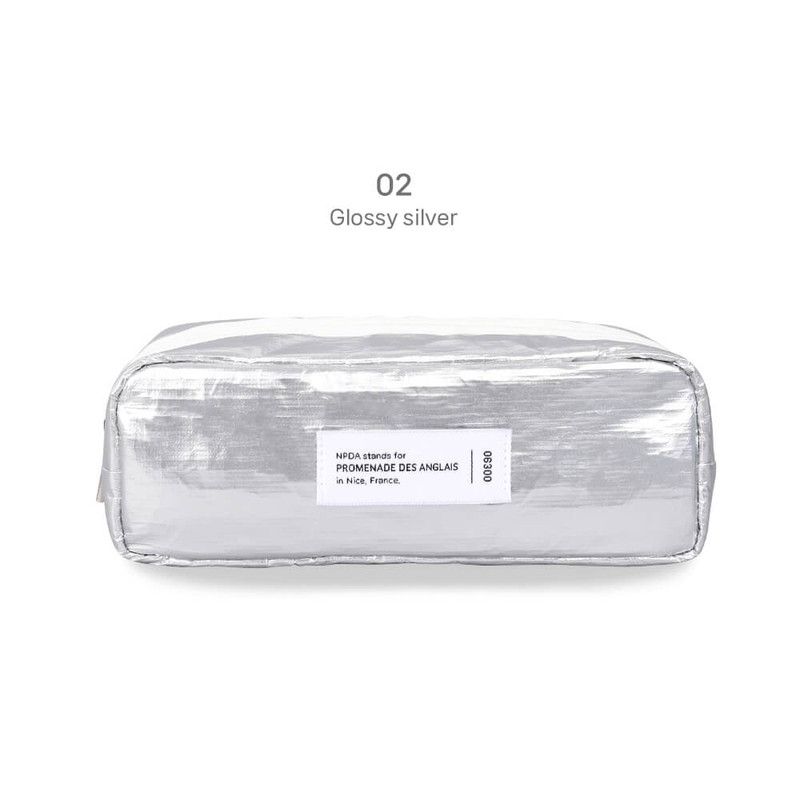 glossy silver - Wanna This NPDA Zipper Pencil Case Pouch glossy silver - Wanna This NPDA Zipper Pencil Case Pouch