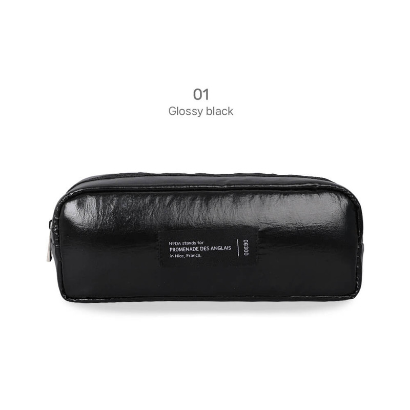 glossy black - Wanna This NPDA Zipper Pencil Case Pouch
