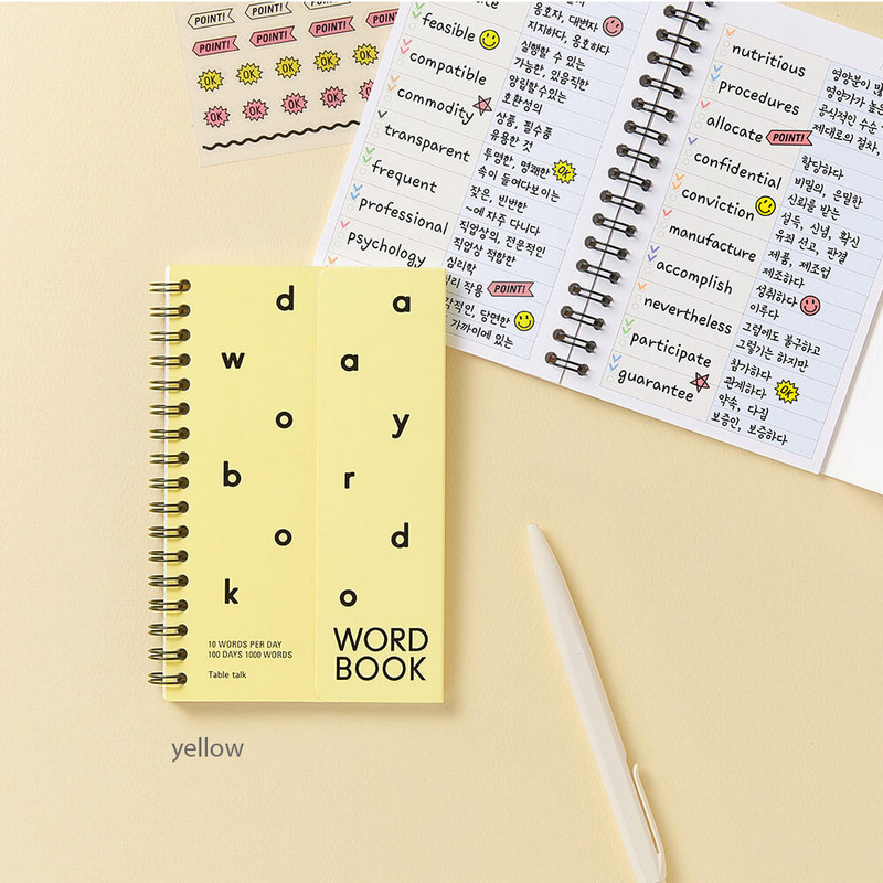 yellow - Antenna Shop Make Study Habit Basic Vocabulary Notepad