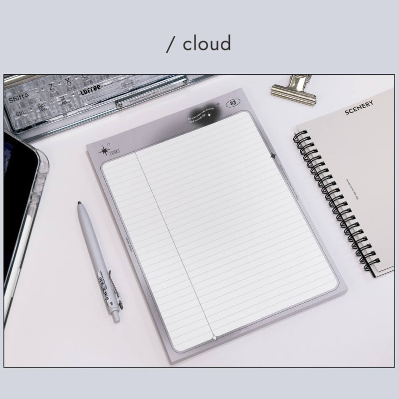 cloud - lined -Scenery Around Dreaming B5 Lined Grid Notepad 100 Sheets