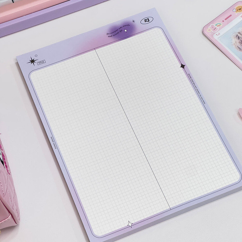 candy - grid - Scenery Around Dreaming B5 Lined Grid Notepad 100 Sheets