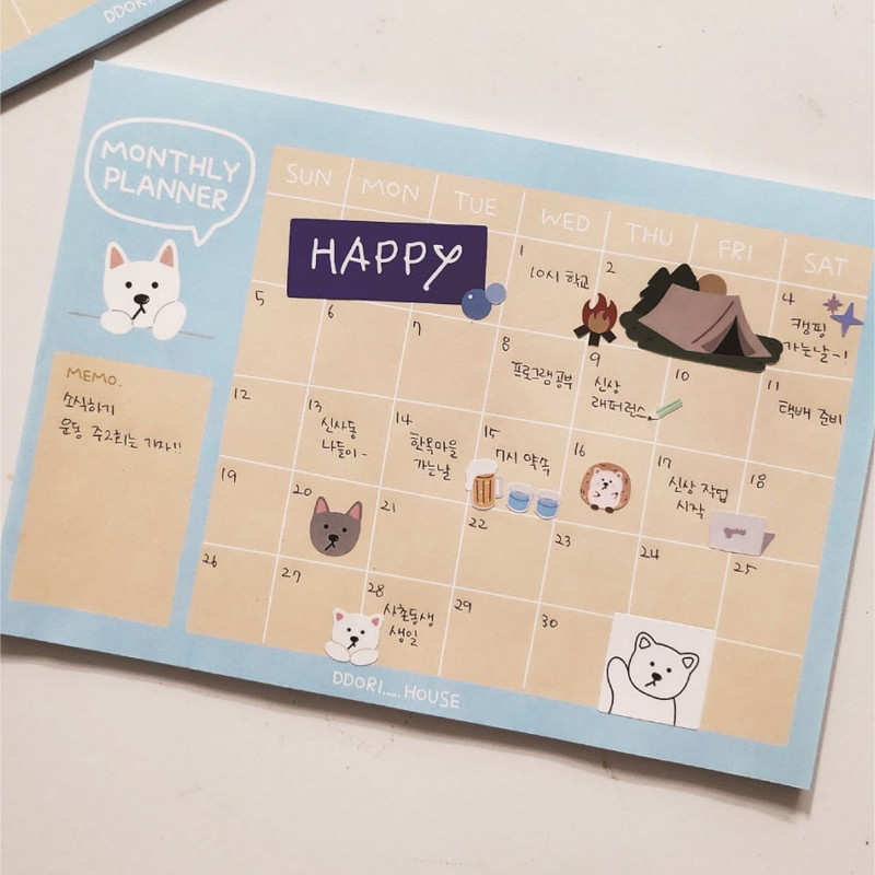 Usage example - Ddori House Peek A5 Monthly Planner Notepad