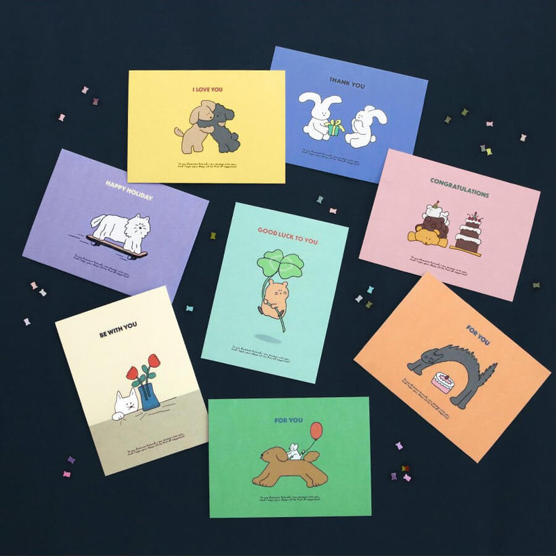 usage example of Iconic Cuddly Message Cards Envelope Set